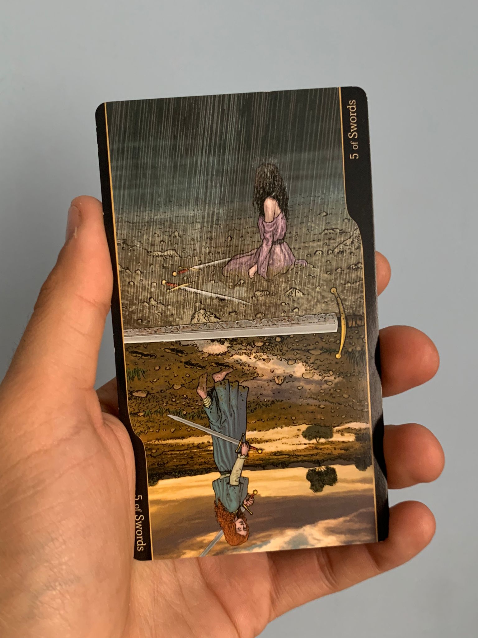 Tarot – Karta Dnia Piątka Mieczy;               Znak Zodiaku Wodnik